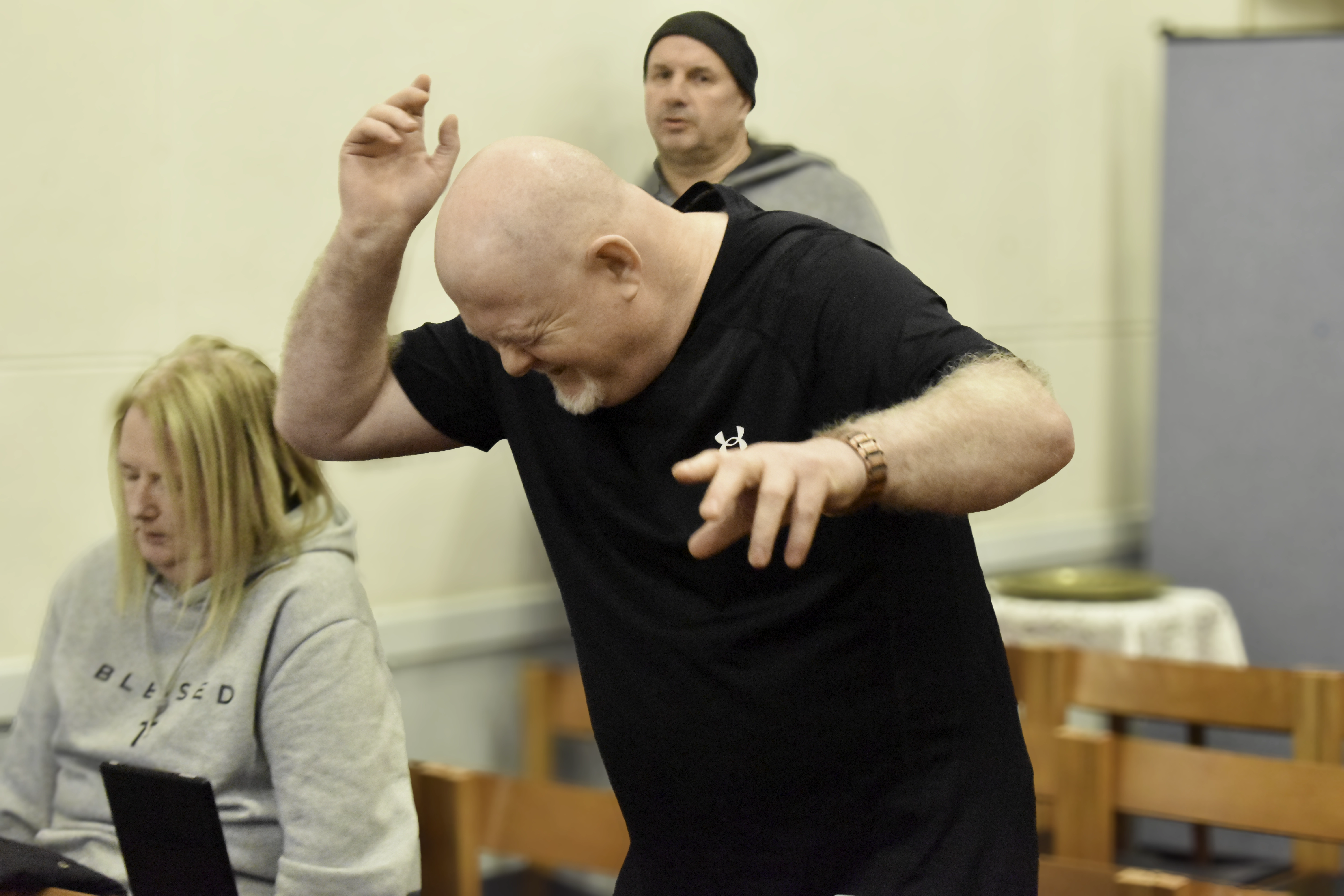 Prayer and healing ministry during Friday service at Birkenhead Church