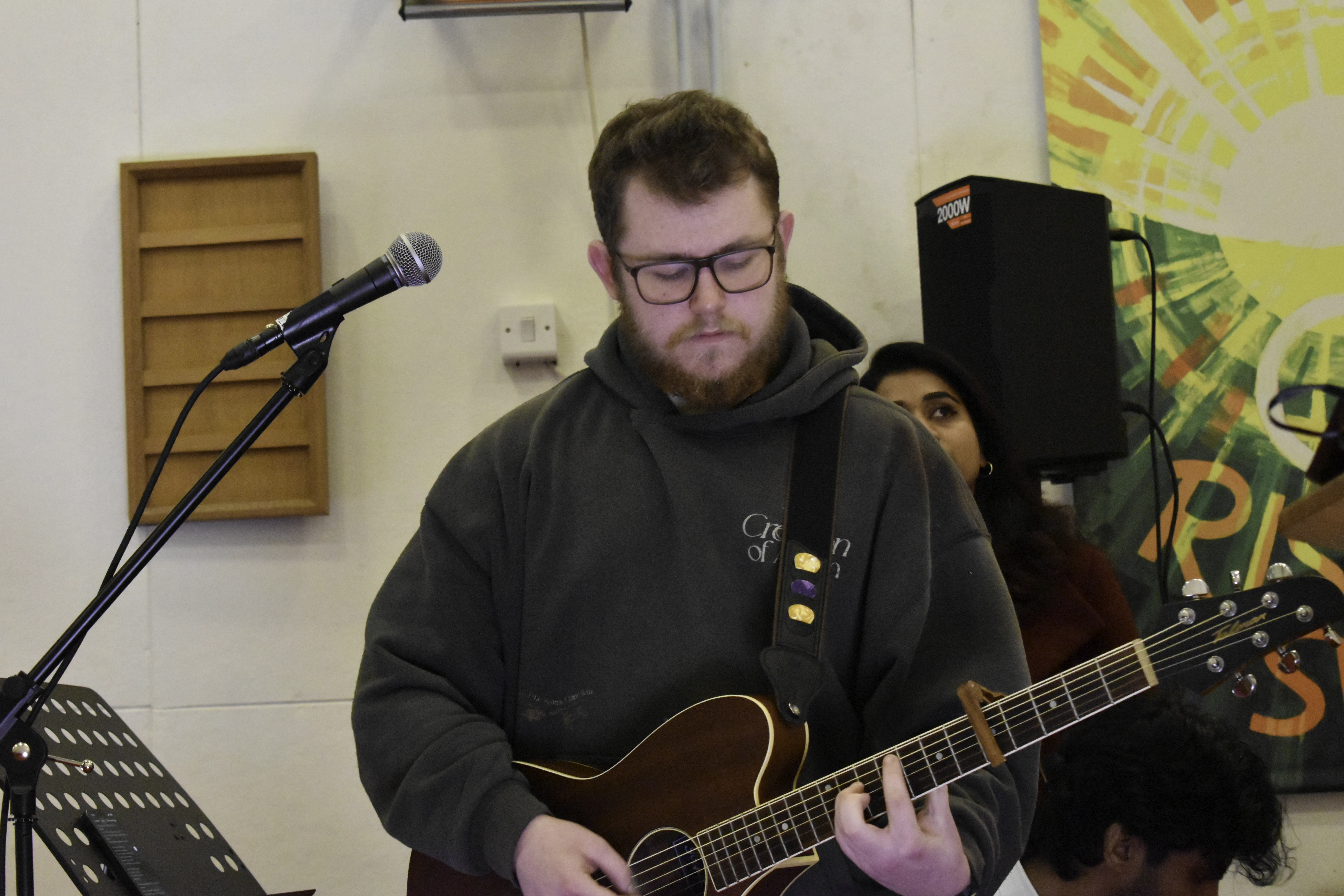 Olli leading worship during a service at our Church in Liverpool